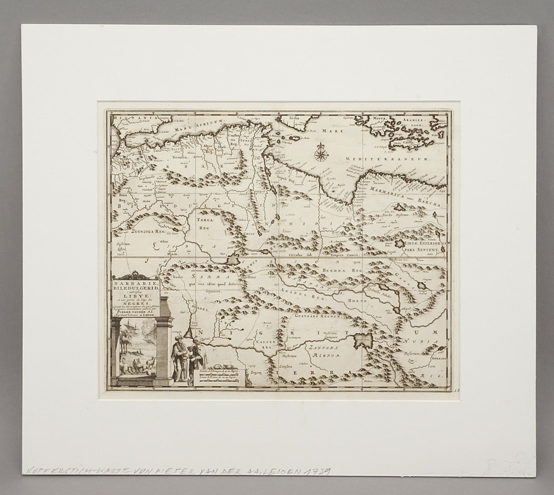 Pieter van der Aa (1659-1733), Partial map of North Africa - Image 2 of 3