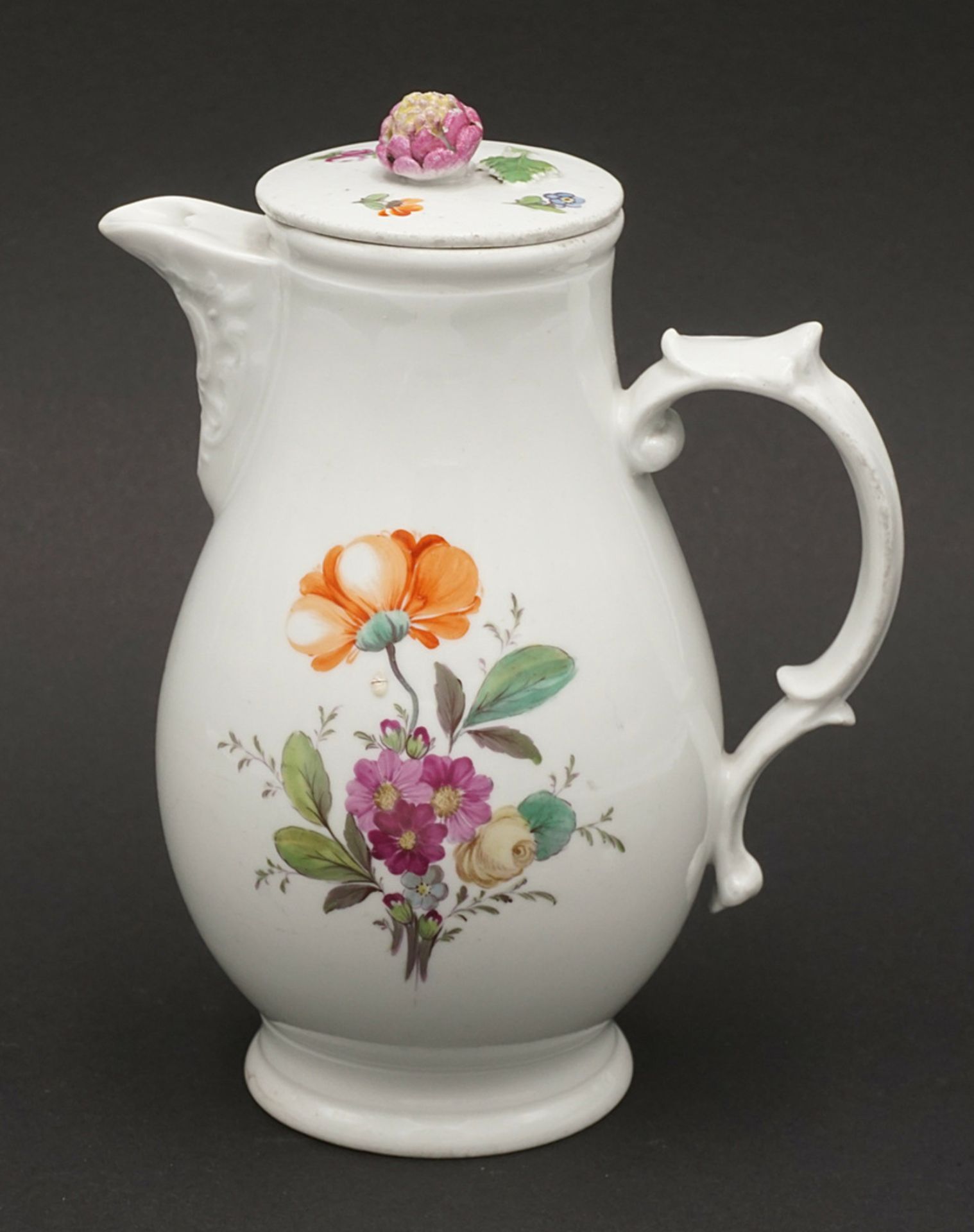 Fürstenberg coffee pot with flower painting