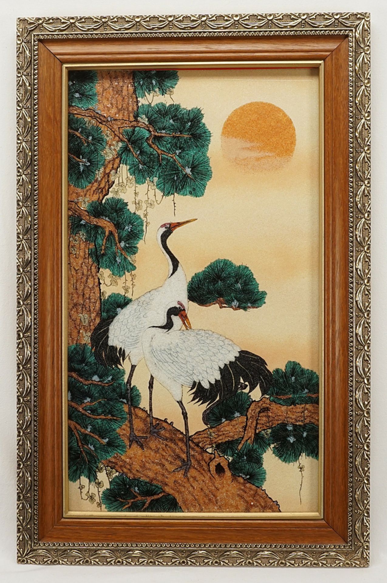 Gemstone collage "Cranes", 20th century - Image 2 of 3