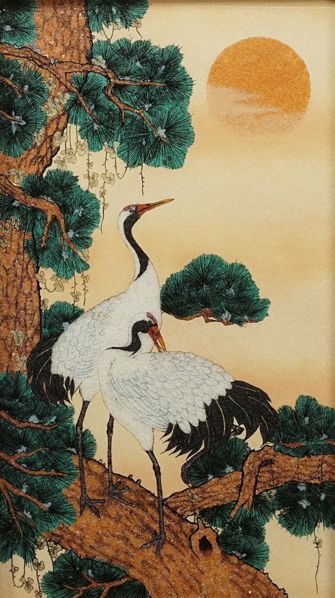 Gemstone collage "Cranes", 20th century