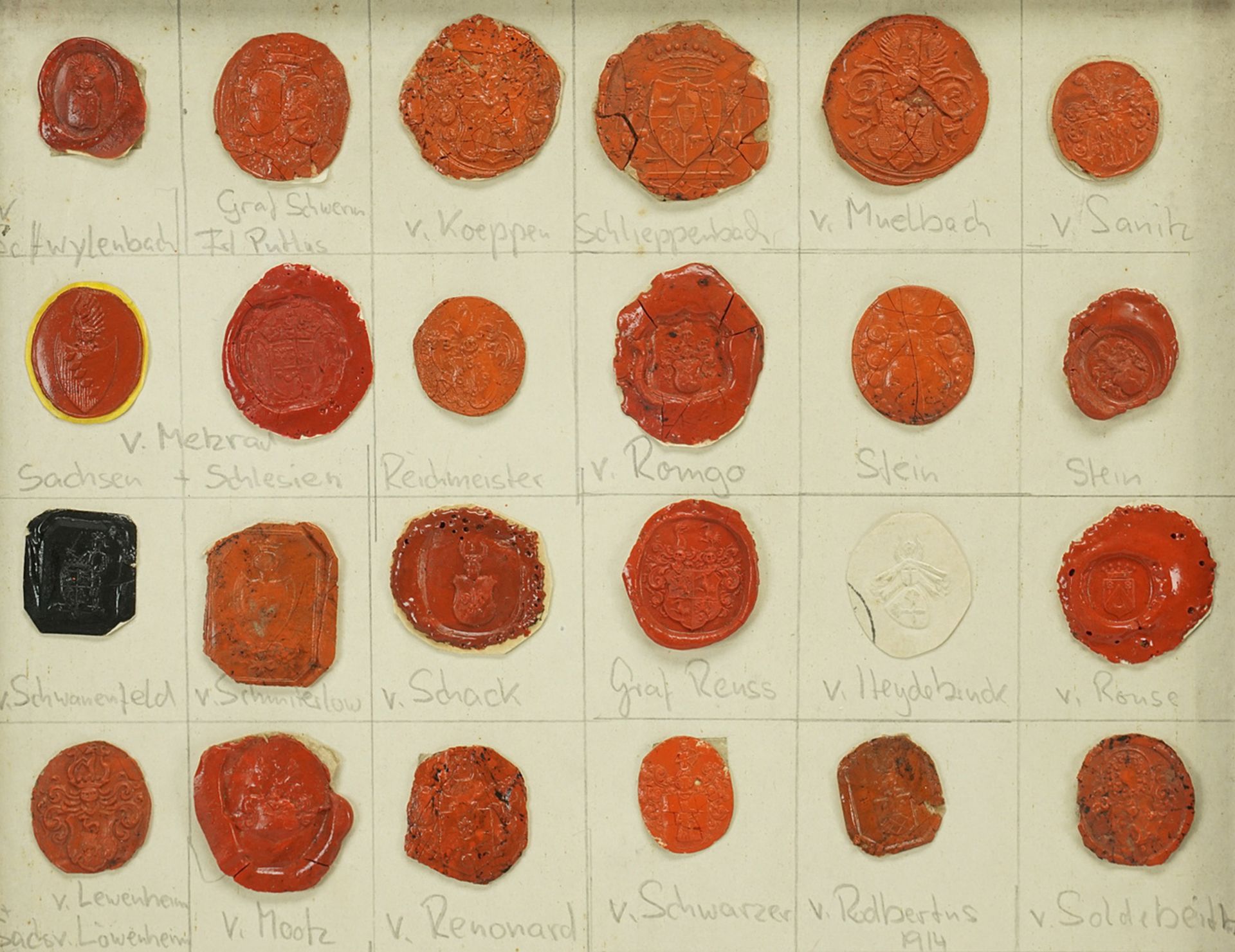77 imprints of coats of arms seals of noble German families - Image 2 of 3