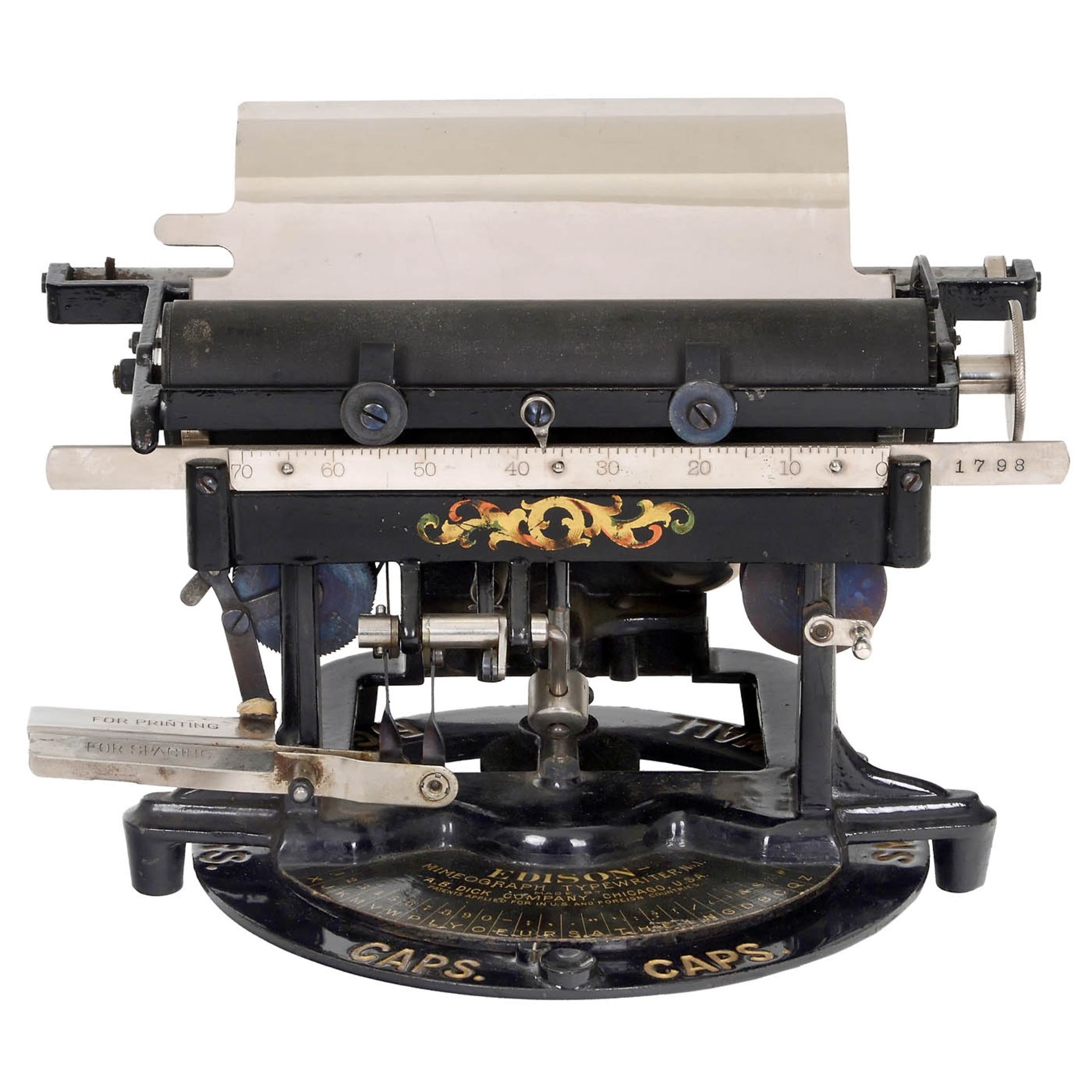 "Edison Mimeograph" Typewriter No. 1, 1894 - Bild 2 aus 5