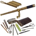 Miniature Telescope, Traveling Tools und Folding Meter, c. 1850