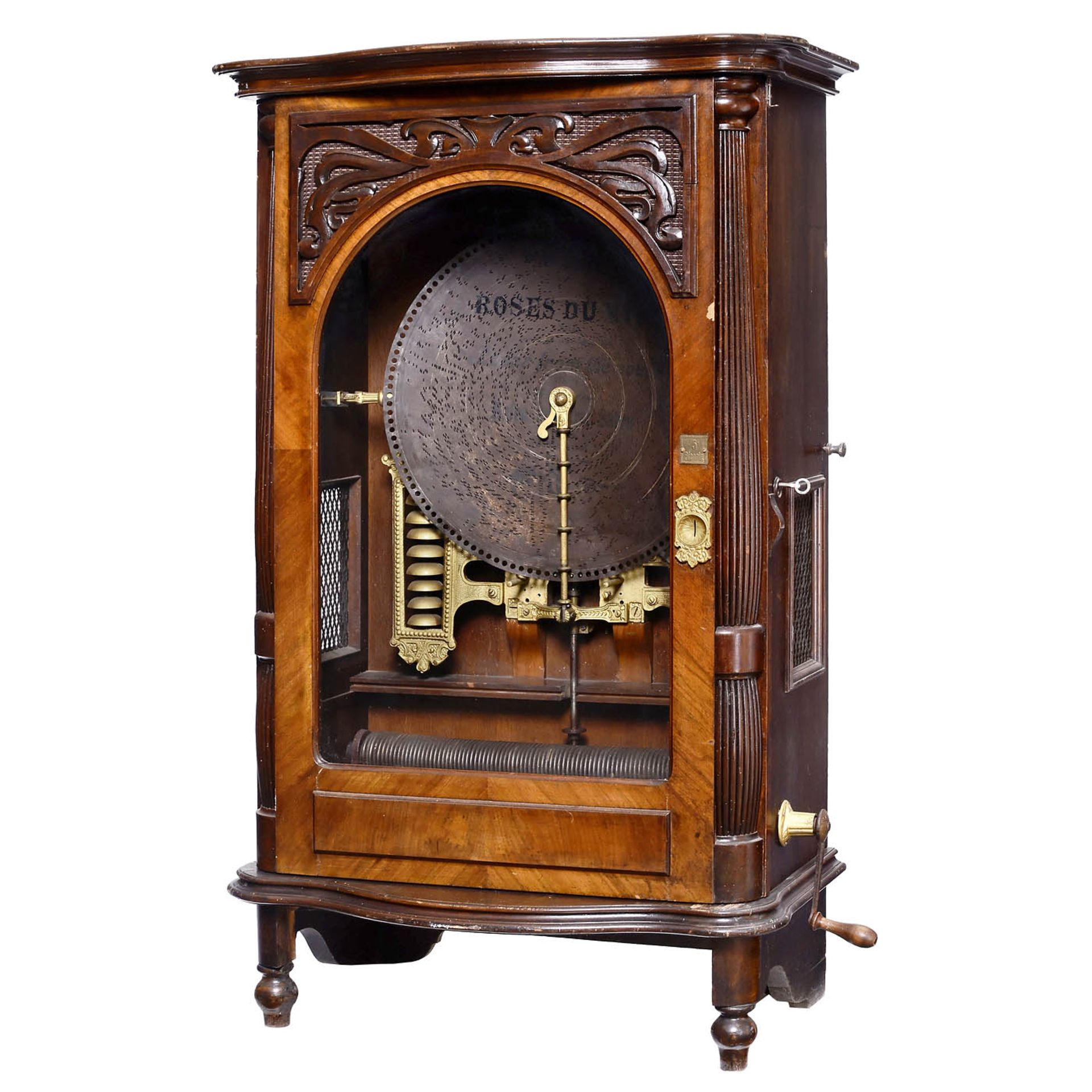 Polyphon Style 104 Coin-Operated Disc Musical Box with Bells, c. 1905