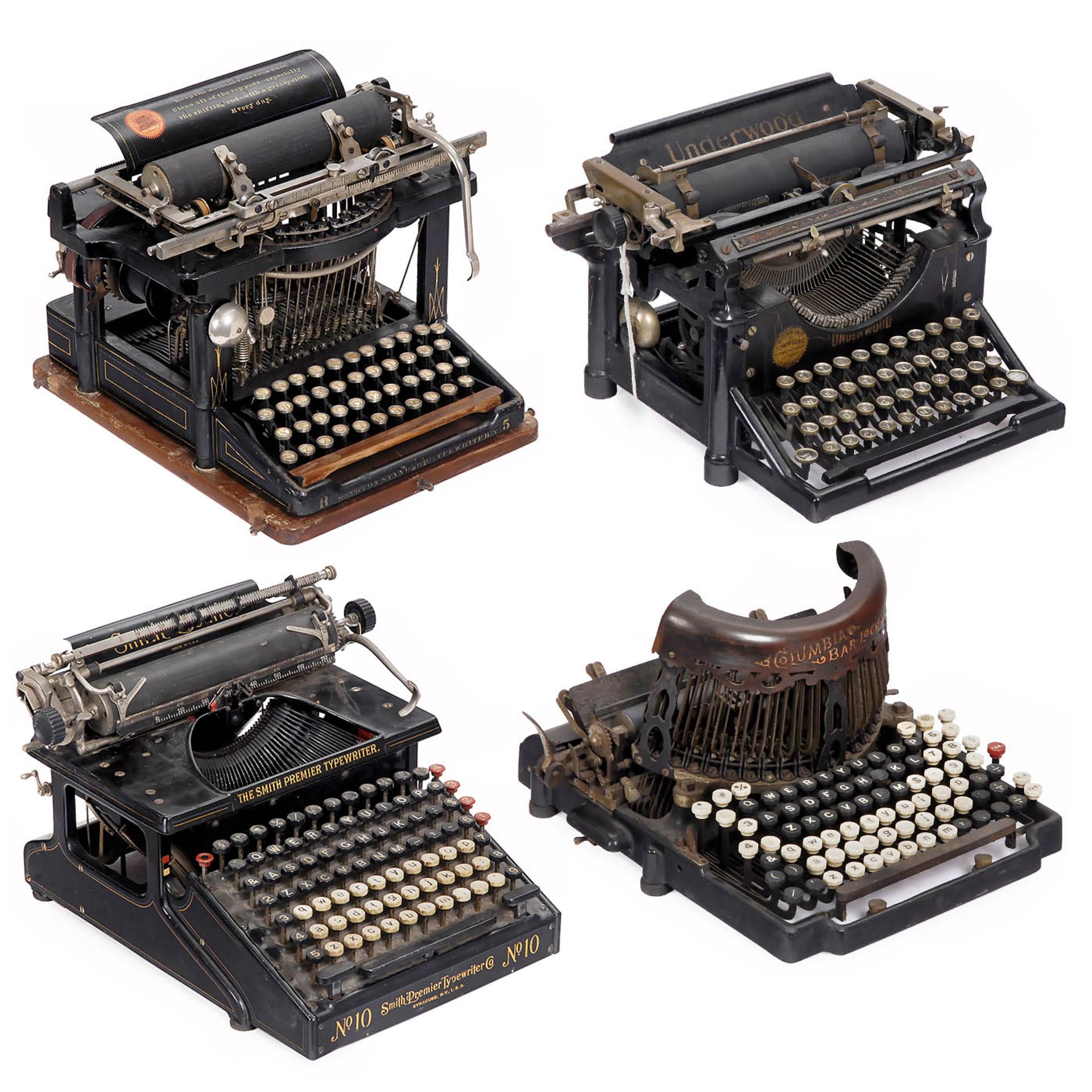 Four American Typewriters