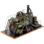 Large Working Model of a Two-Cylinder Overtype Steam Engine with Dynamo, c. 1980