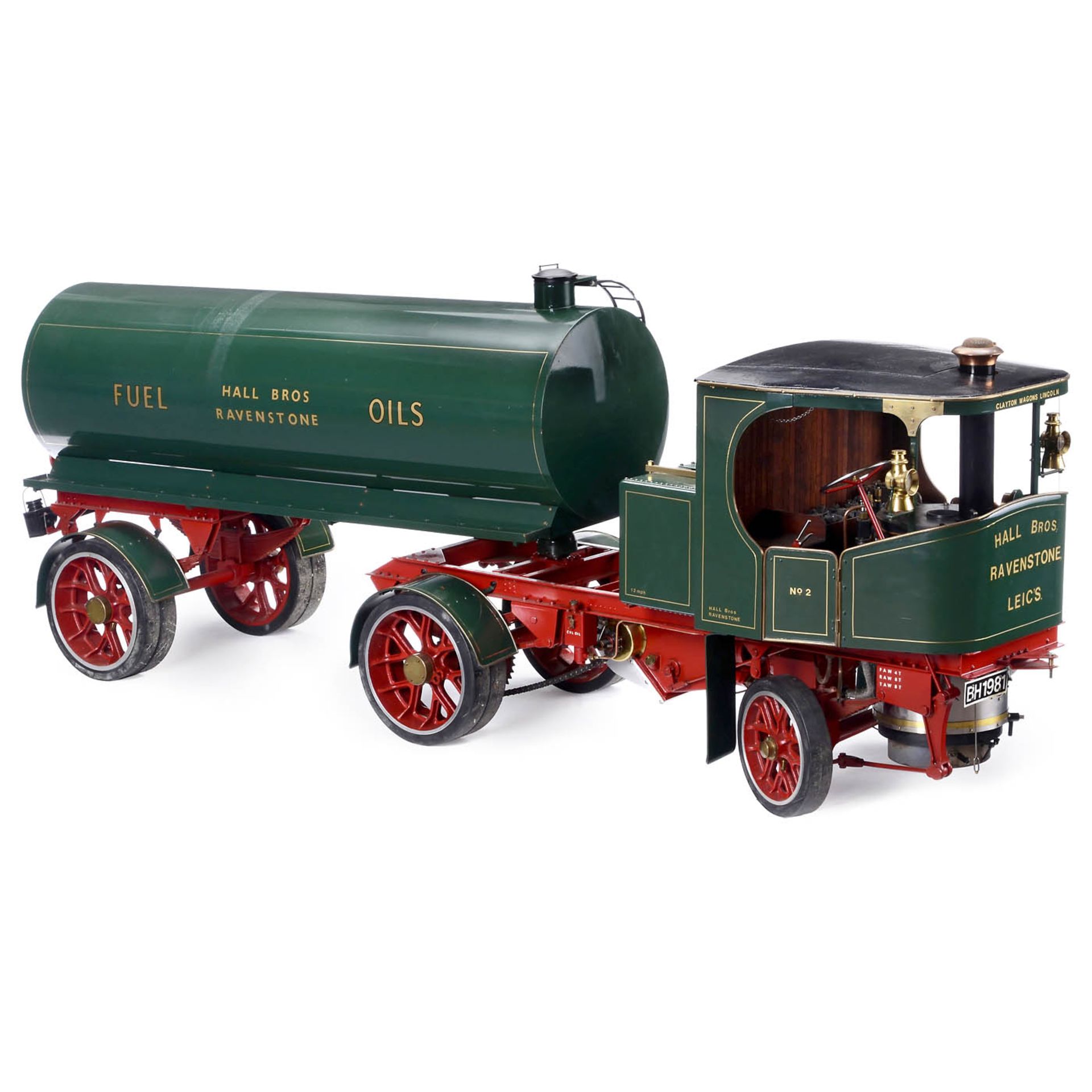 Two-Inch Scale Model of a Clayton Undertype No. 2 Steam Wagon with Trailer