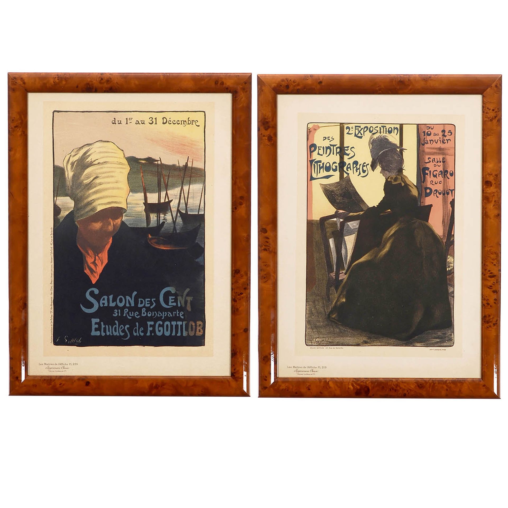 2 Original Lithographs from the Series "Les Maitres de l'Affiche", 1895-1900