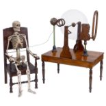 Electrostatic Machine with "Electric Chair" and Skeleton, c. 1899