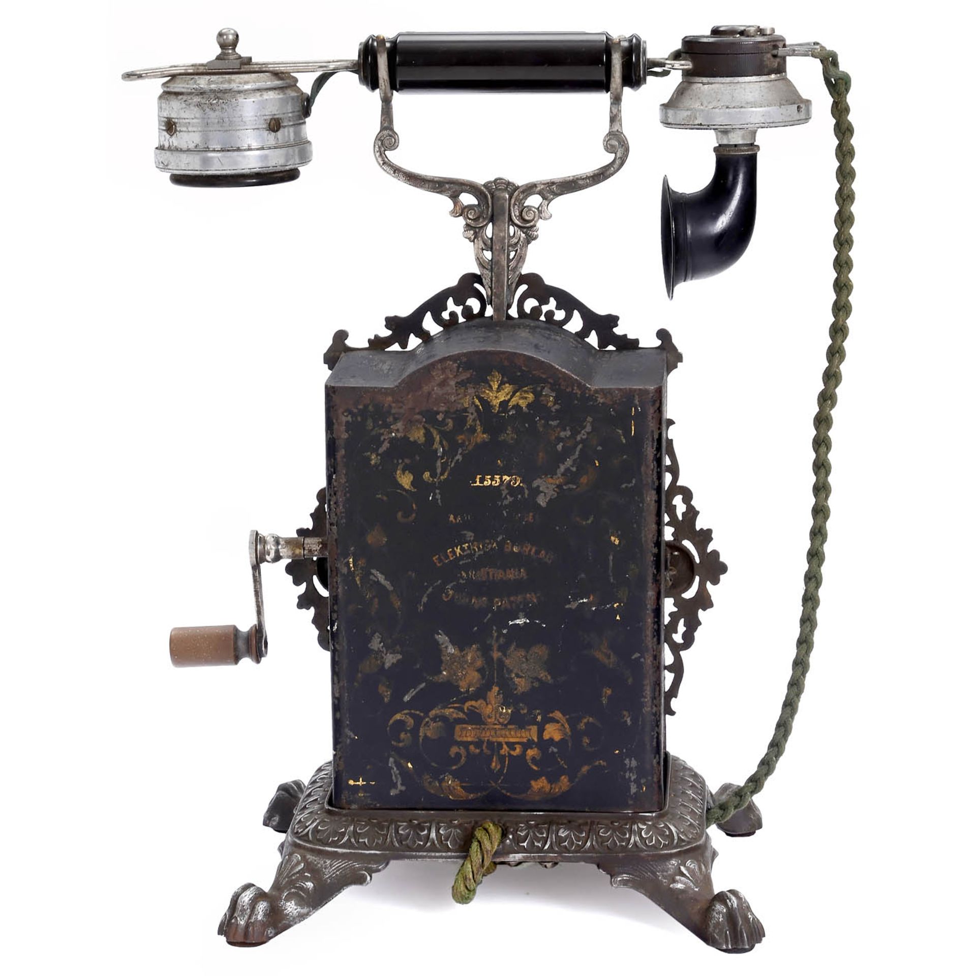 Very Rare Deluxe Telephone by Elektrisk Bureau Kristiania, c. 1894 - Bild 3 aus 4