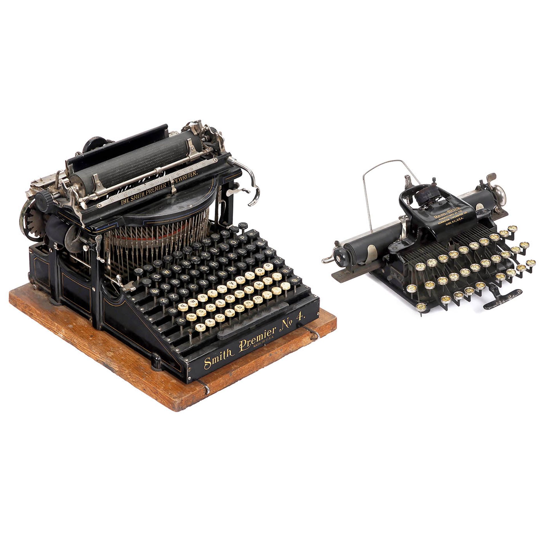 Two American Typewriters "Smith Premier" and "Rem-Blick"