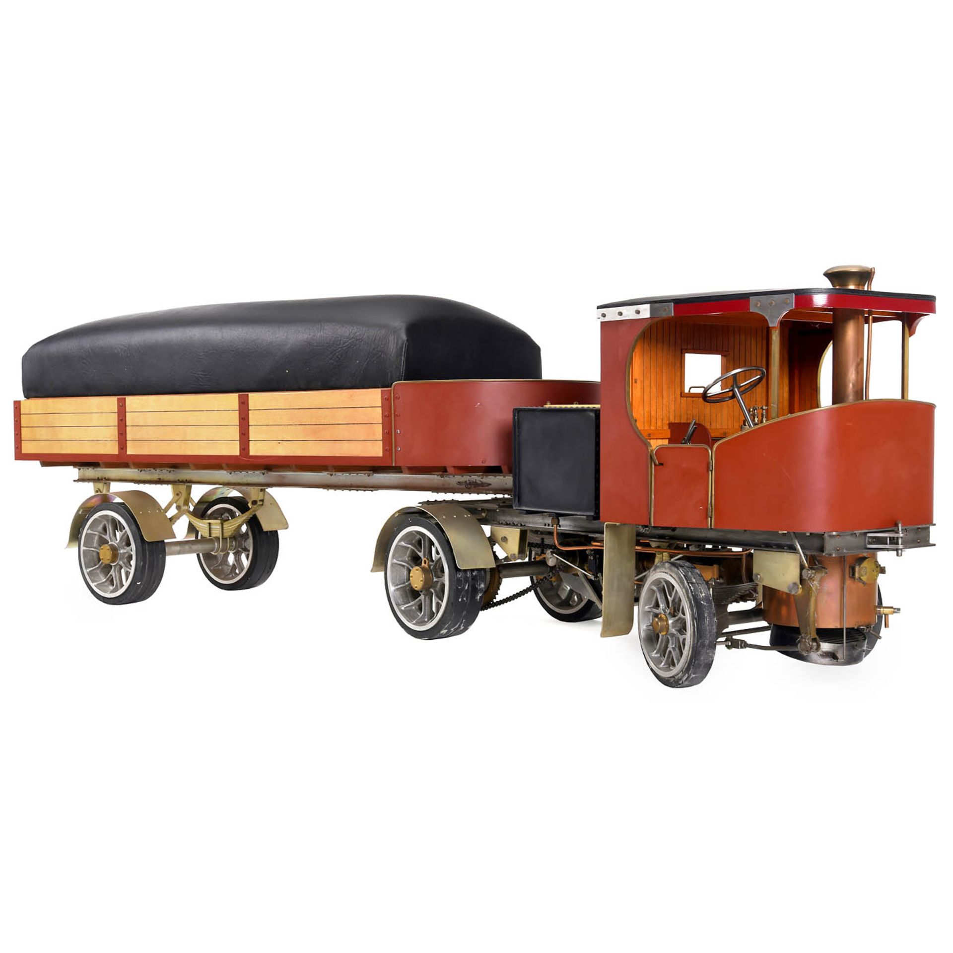 Two-Inch Scale Model of a Clayton Undertype Steam Wagon with Trailer