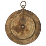 An English Brass Multi-Component Perpetual Calendar, late 18th Century
