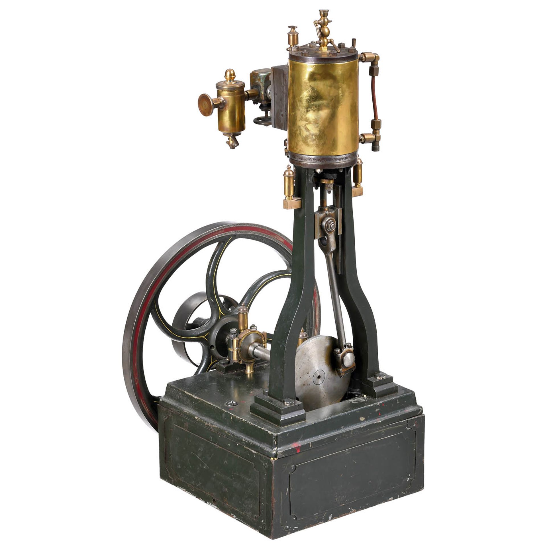 Large Working Model of a Vertical Single-Cylinder Steam Engine, c. 1930 - Bild 2 aus 2