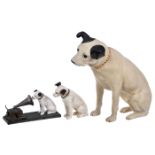 3 His Master's Voice Nipper Figures