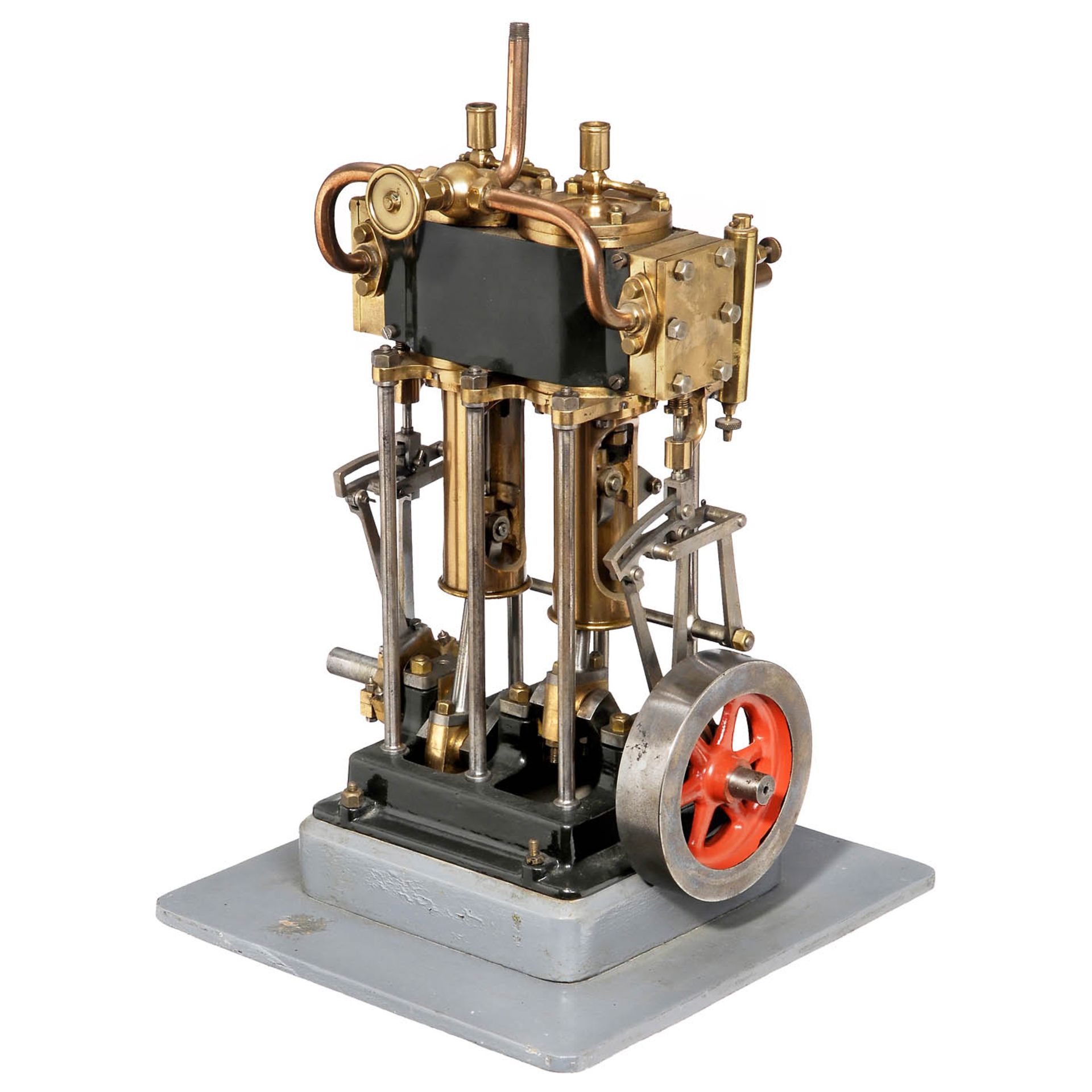 Precision Model of a Vertical Twin-Cylinder Steam Engine, c. 1960