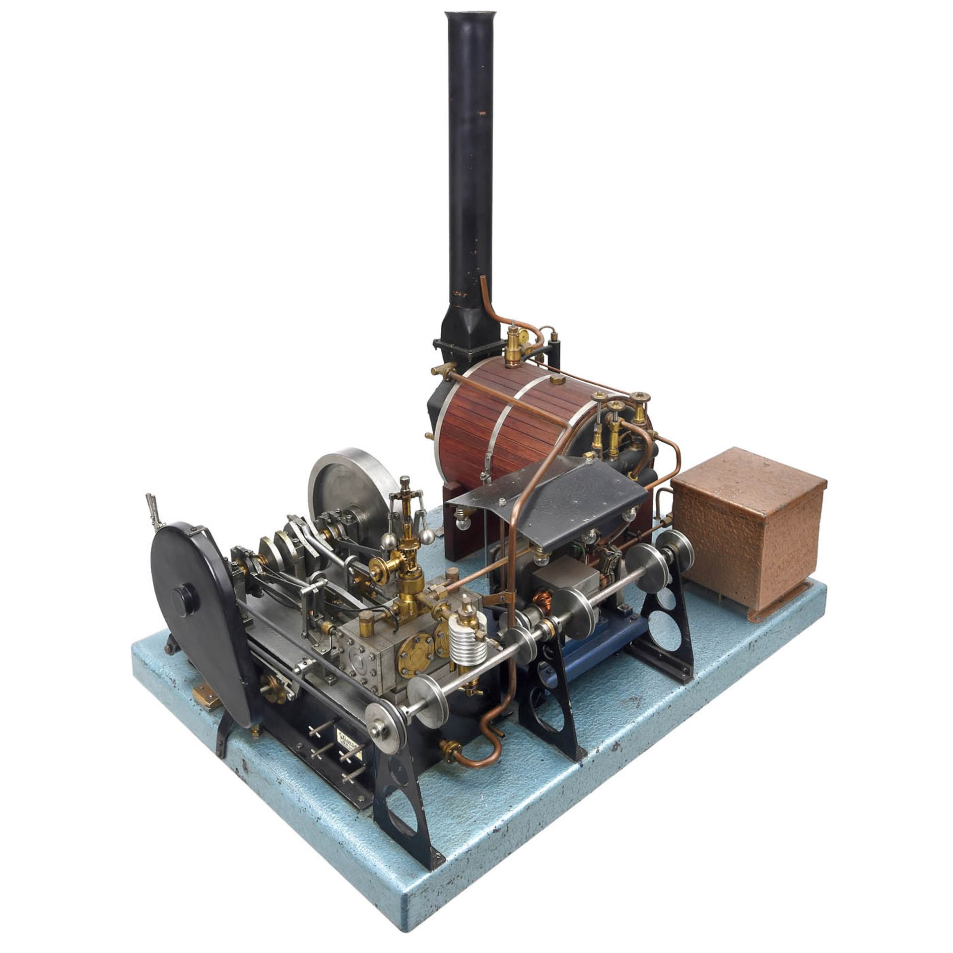 2 Cylinder Steam Engine Plant with Dynamo, c. 1960 - Bild 2 aus 4