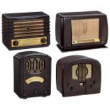 4 Radio Receivers with Bakelite Cases