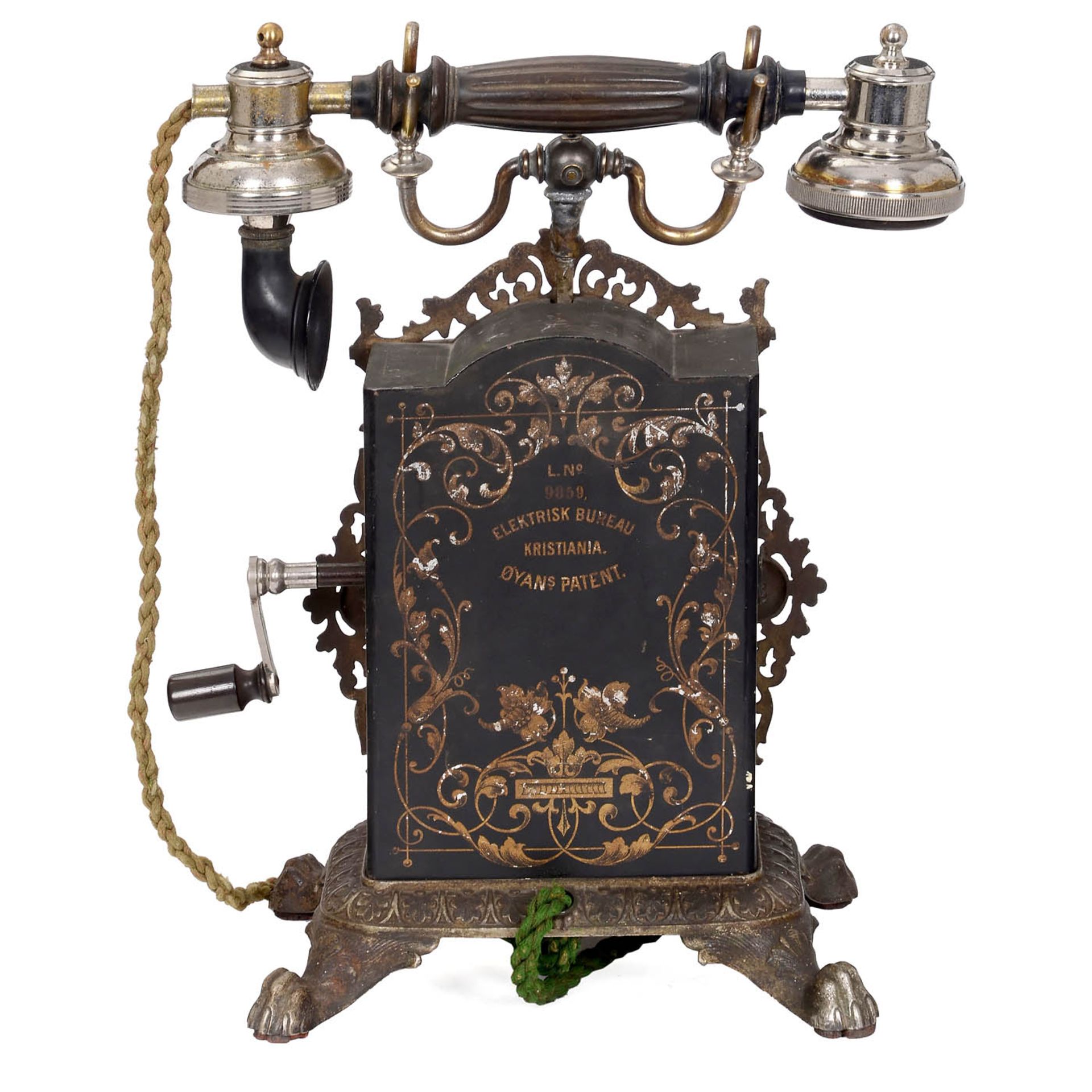 Very Rare Deluxe Telephone by Elektrisk Bureau Kristiania, c. 1894 - Bild 2 aus 4