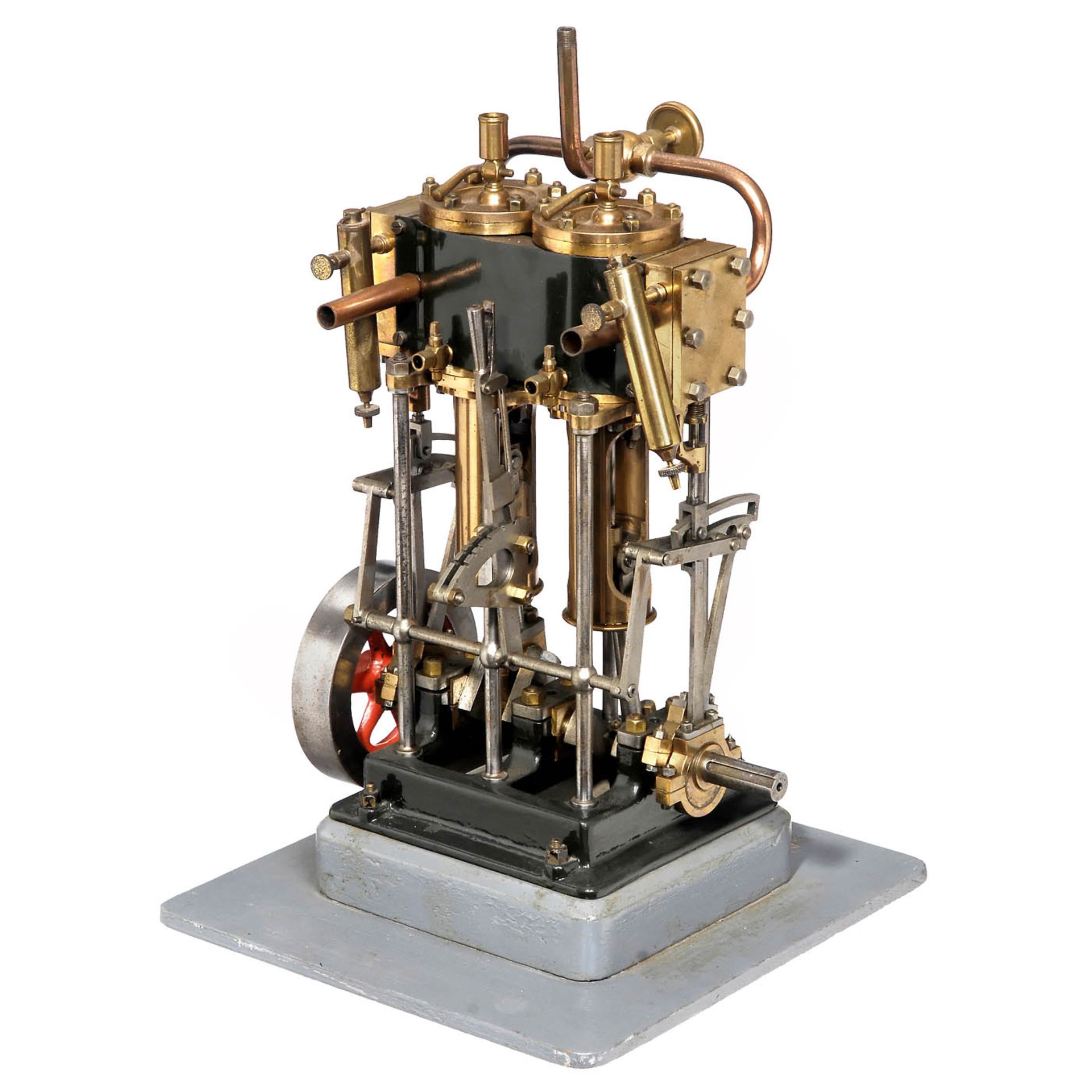 Precision Model of a Vertical Twin-Cylinder Steam Engine, c. 1960 - Image 2 of 2
