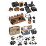 Group of Detector Radios, Headphones, Accessories and Additional Parts, c. 1920-60