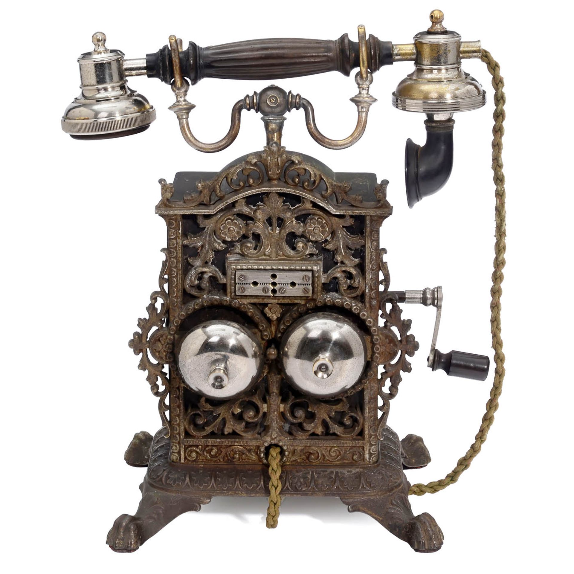Very Rare Deluxe Telephone by Elektrisk Bureau Kristiania, c. 1894