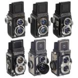 6 Japanese TLR-Cameras (4 x 4 cm) for 127-Rollfilm