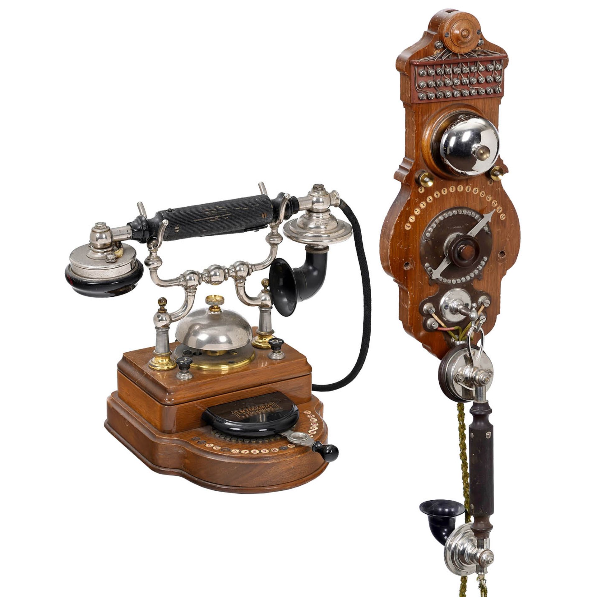 2 Ericsson Intercom Telephones, c. 1910