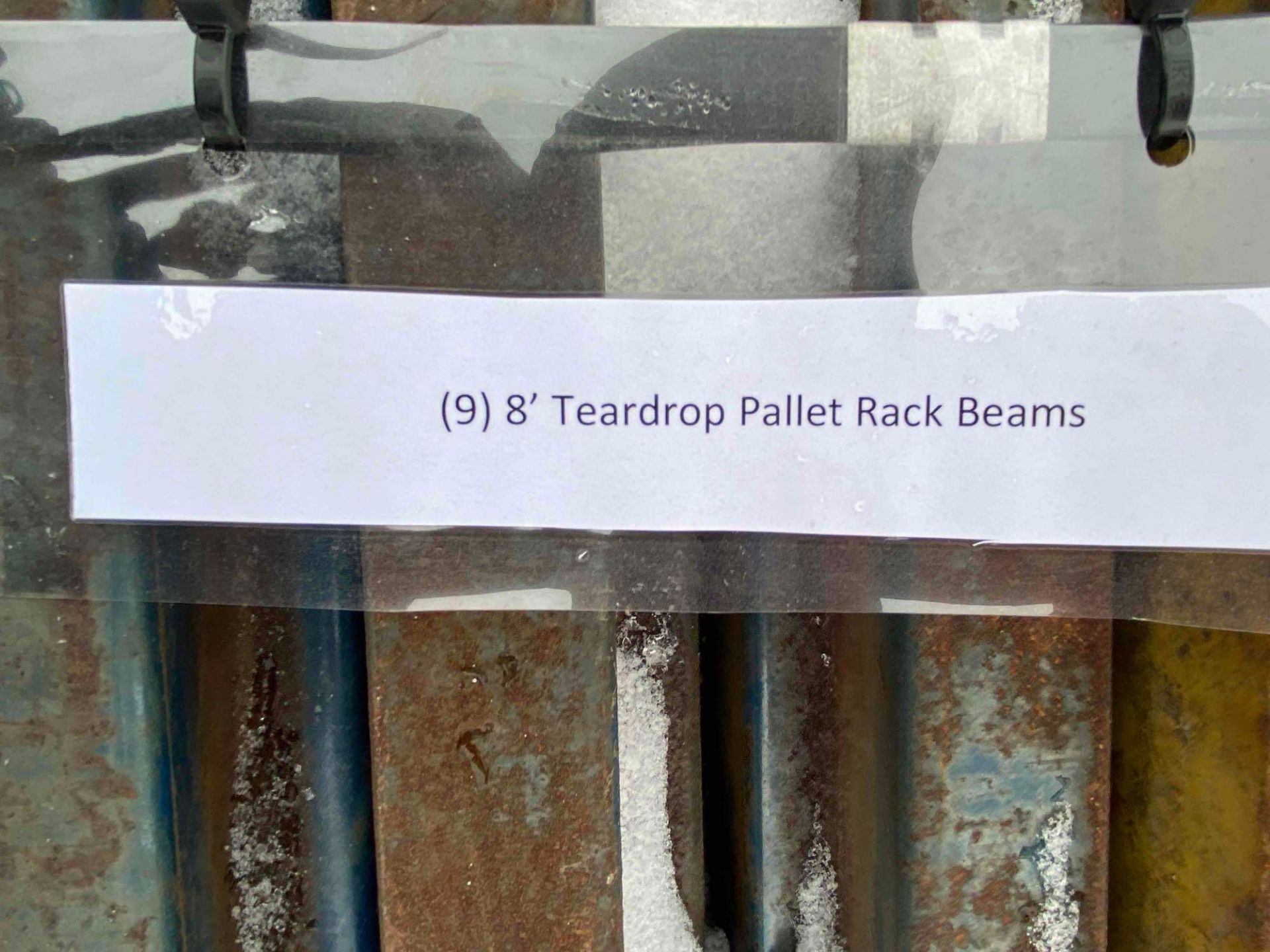 (9) 8' Teardrop Pallet Rack Beams
