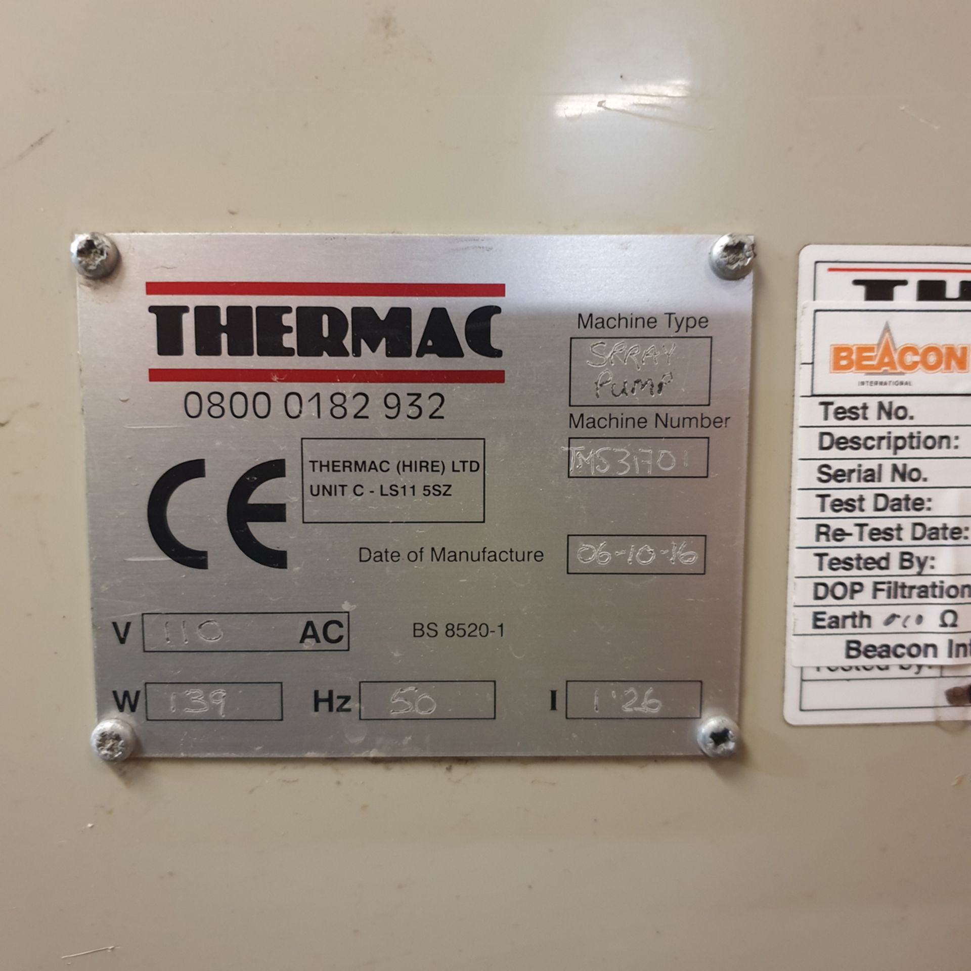 THERMAC Spray Pump. 110V. - Image 5 of 6