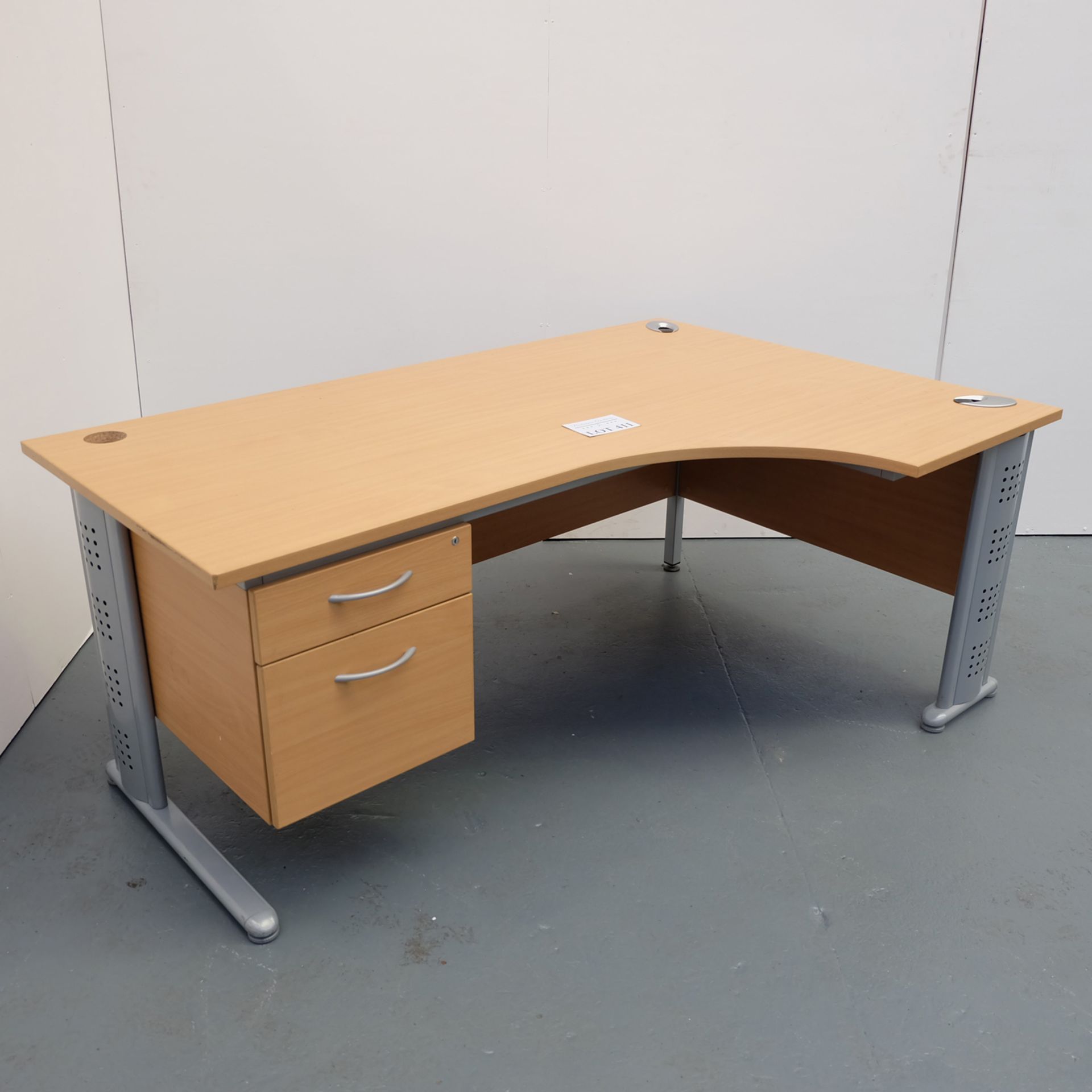 Office Desk with Drawers. Length 1800mm Depth (Left) 800mm Depth (Right) 1200mm Height 725mm Approx. - Image 2 of 4