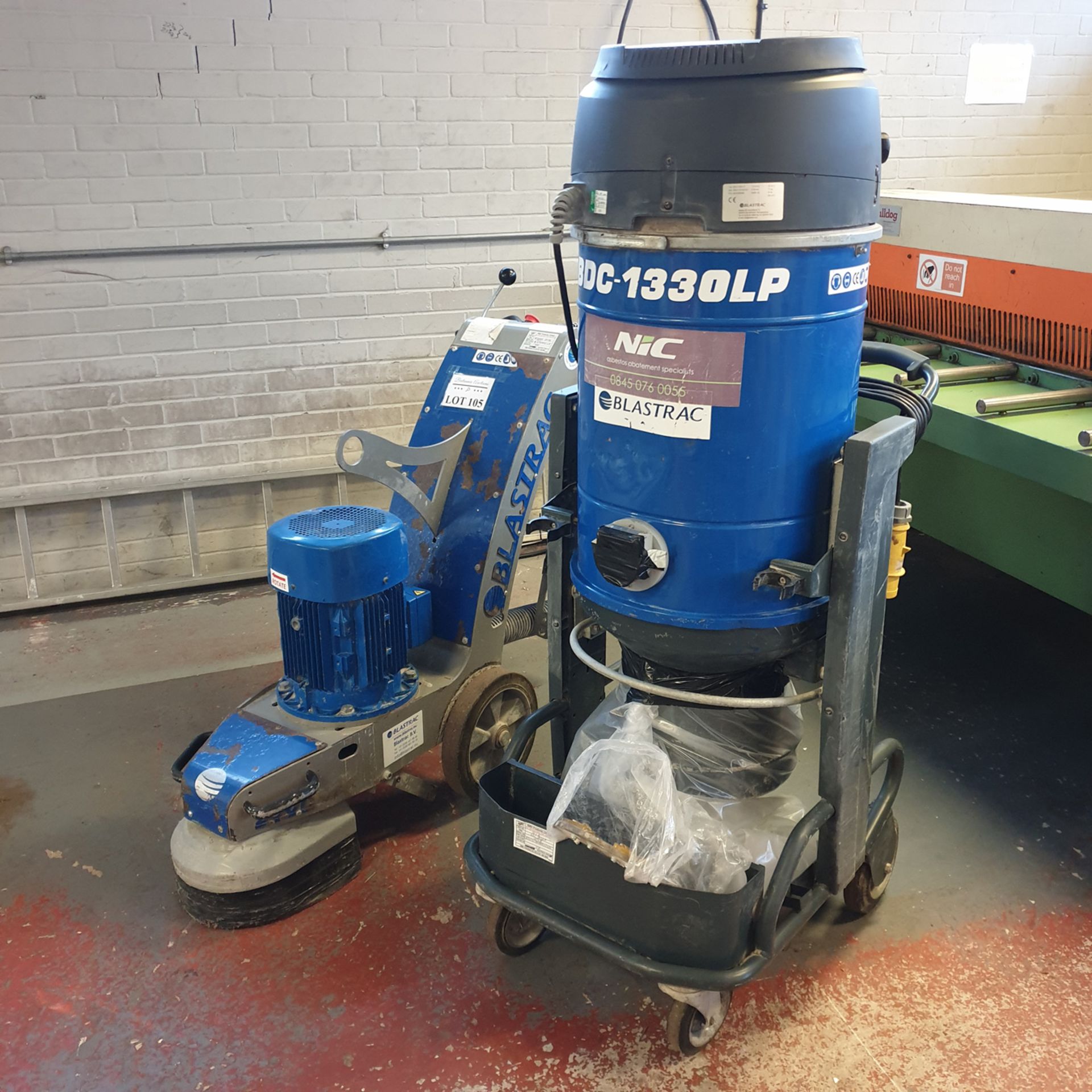 Blastrac Floor Grinding Machine with Associated Vacuum Cleaner. - Image 2 of 9