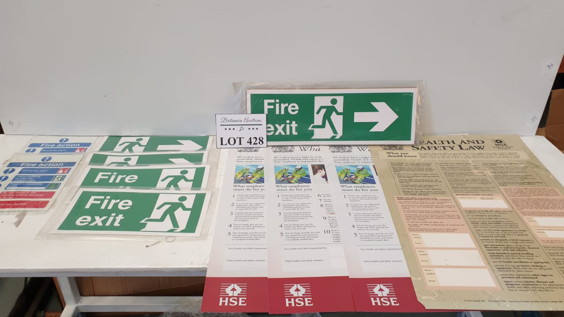 Selection of Health & Safety Signs as Lotted.