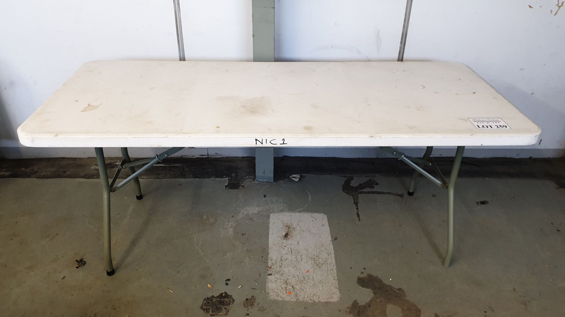 Table with Folding Legs. Approx Size 72" x 30" x 29" High. - Image 2 of 2