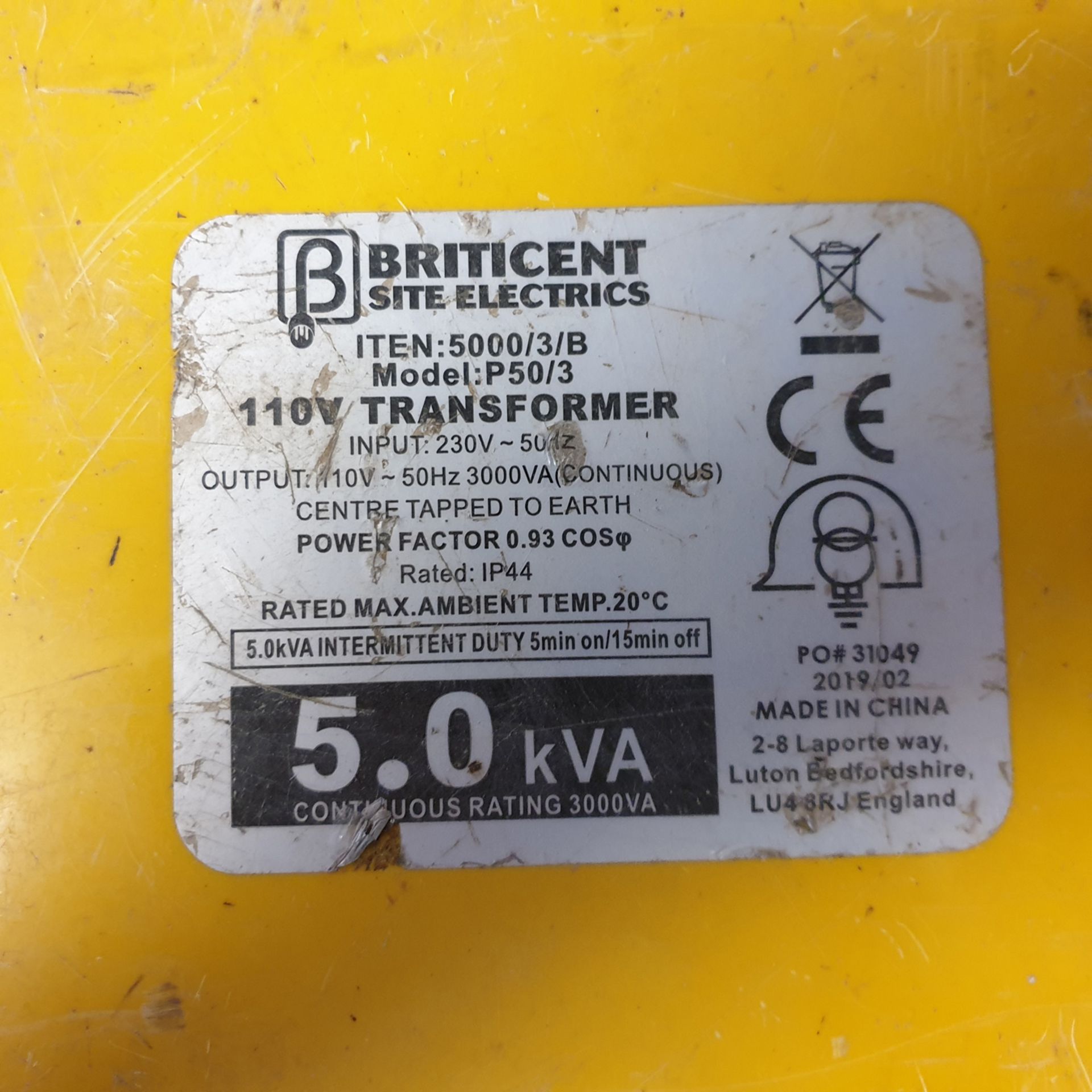 110Volt Transformer. - Image 2 of 3