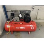OMA F12 Receiver Mounted Air Compressor. With 270 Litre Receiver. Motor 7.5HP 5.5kW.