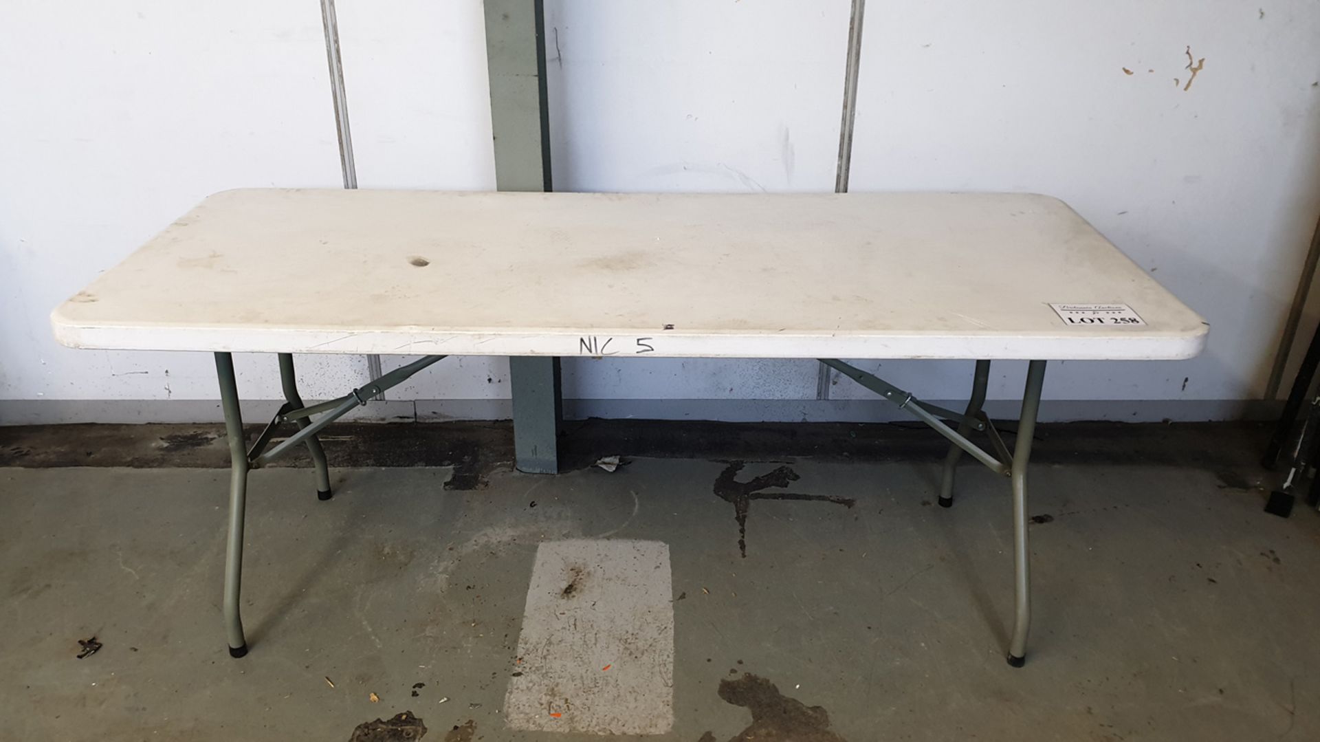 Table with Folding Legs. Approx Size 72" x 30" x 29" High. - Image 2 of 2