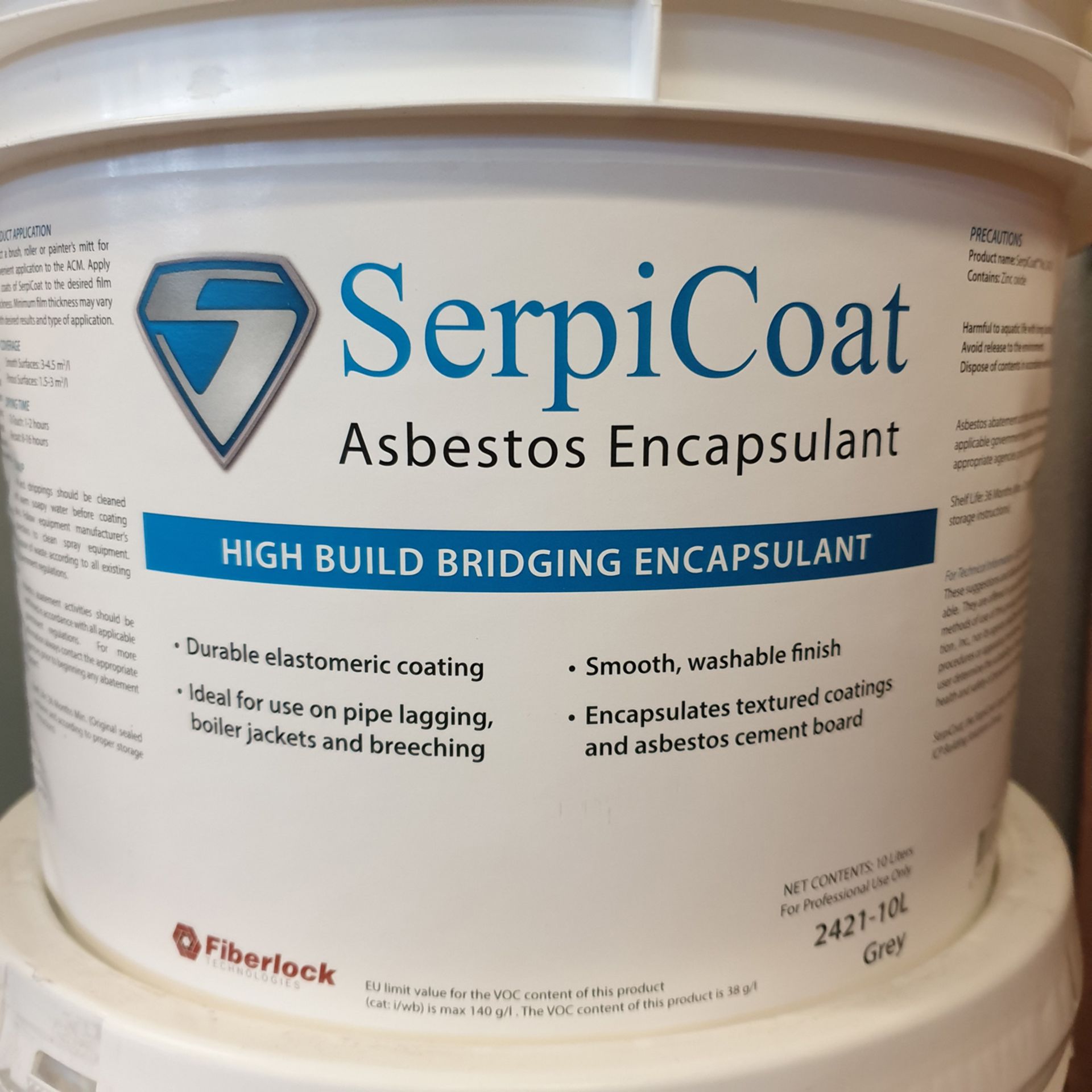 14 x 10ltr Grey - Serpicoat Asbestos Encapsulant. - Image 3 of 4