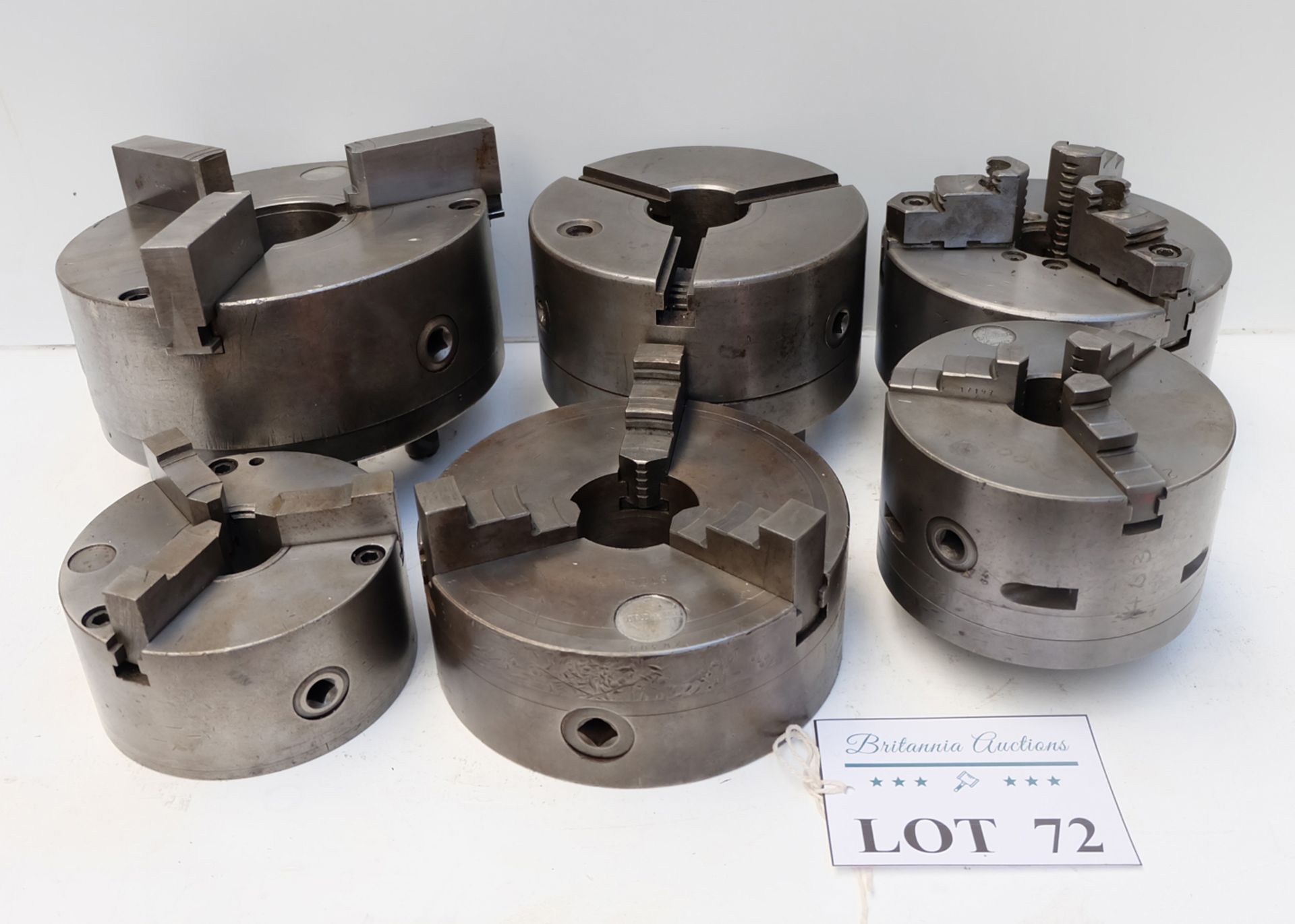 6 x 3 Jaw Chucks. Approx Diameters 160mm, 160mm, 200mm, 200mm, 250mm & 8 1/4". - Image 3 of 8