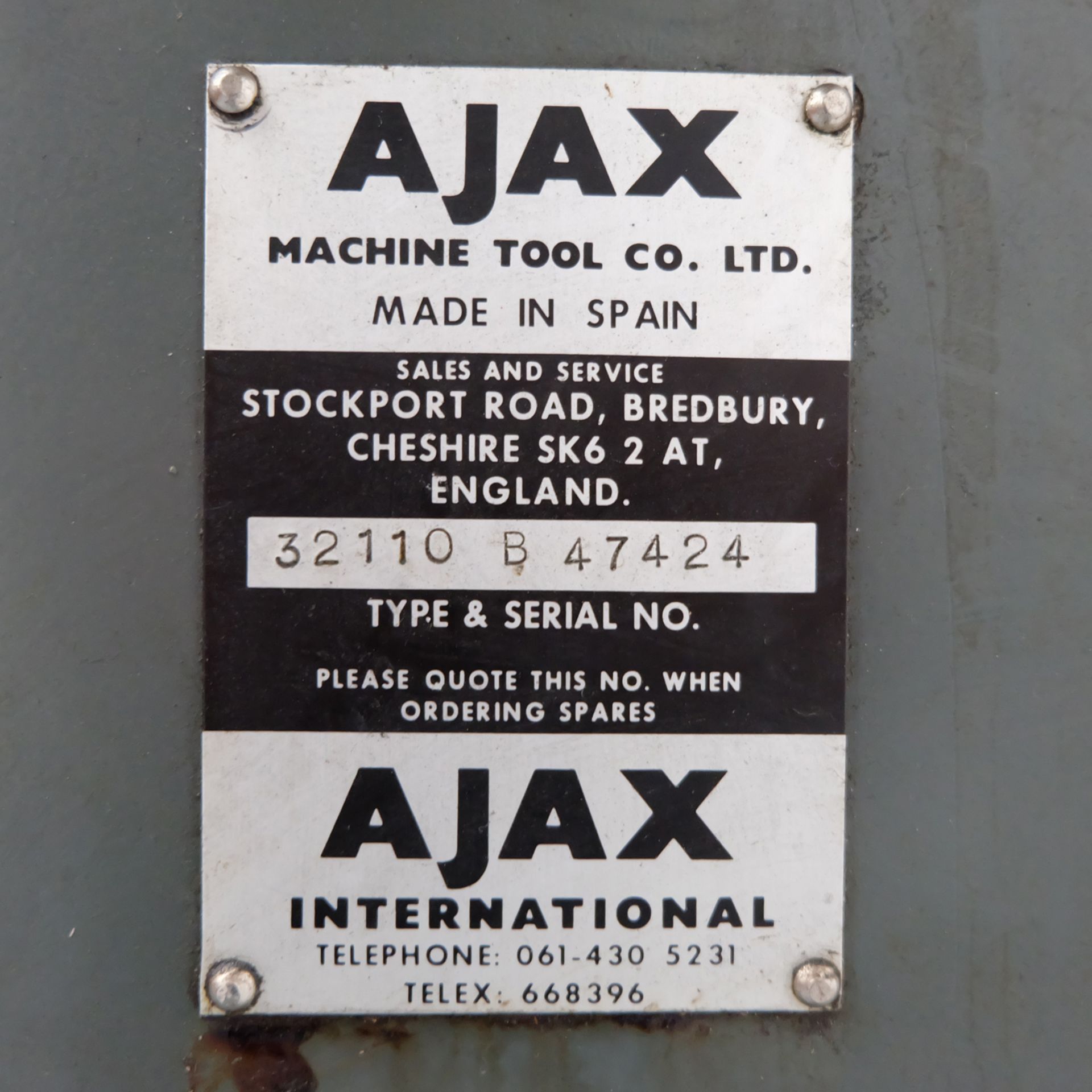 Ajax Model AJT.1 Turret Milling Machine. Table Size 50" x 10". Long Travel 28". - Image 11 of 15