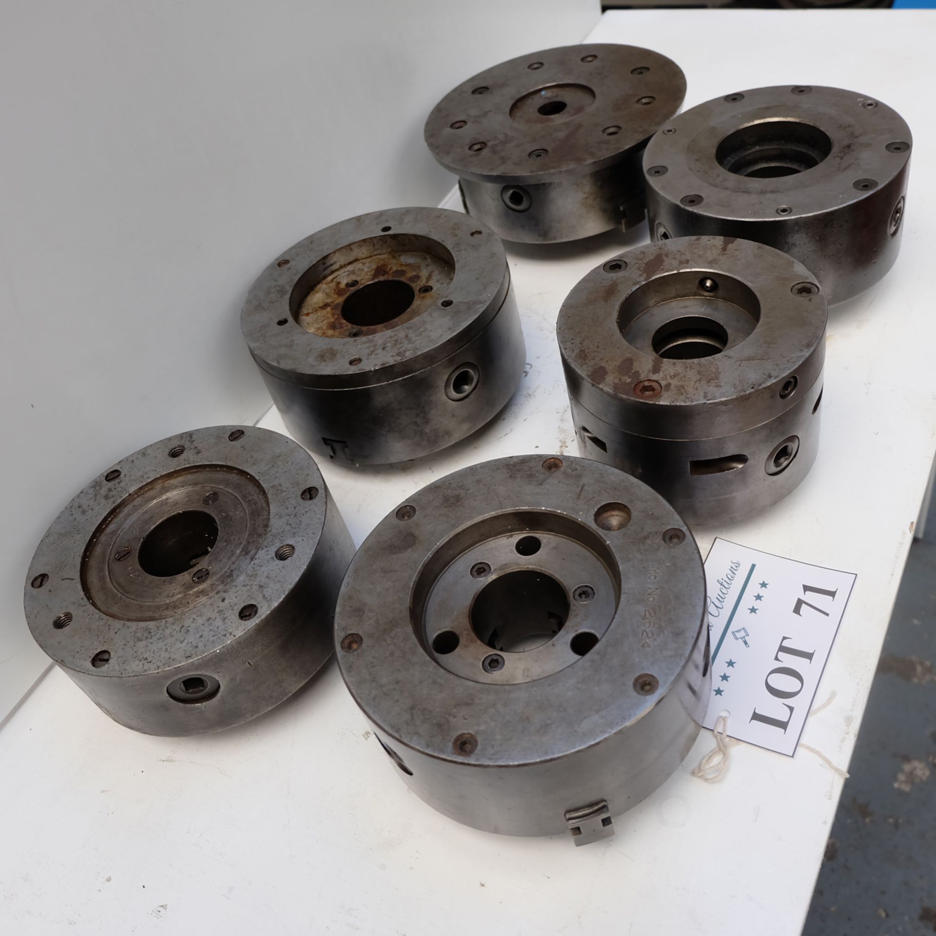 6 x 3 Jaw Chucks. Approx Diameters 7 1/2", 7 1/2", 7 1/2", 7 1/2", 160mm & 200mm. - Image 6 of 7