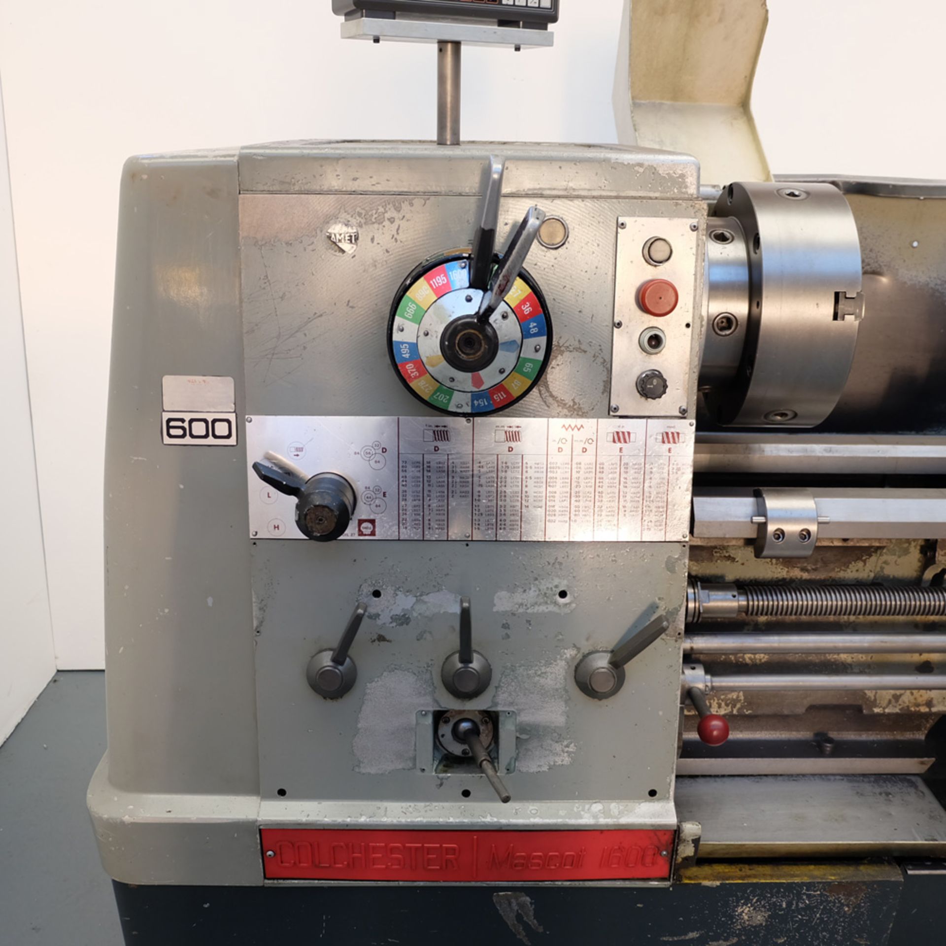 Colchester Mascot 1600 Gap Bed Centre Lathe. Swing Over Bed 17". Swing Over Cross Slide 10 1/2". - Image 2 of 13