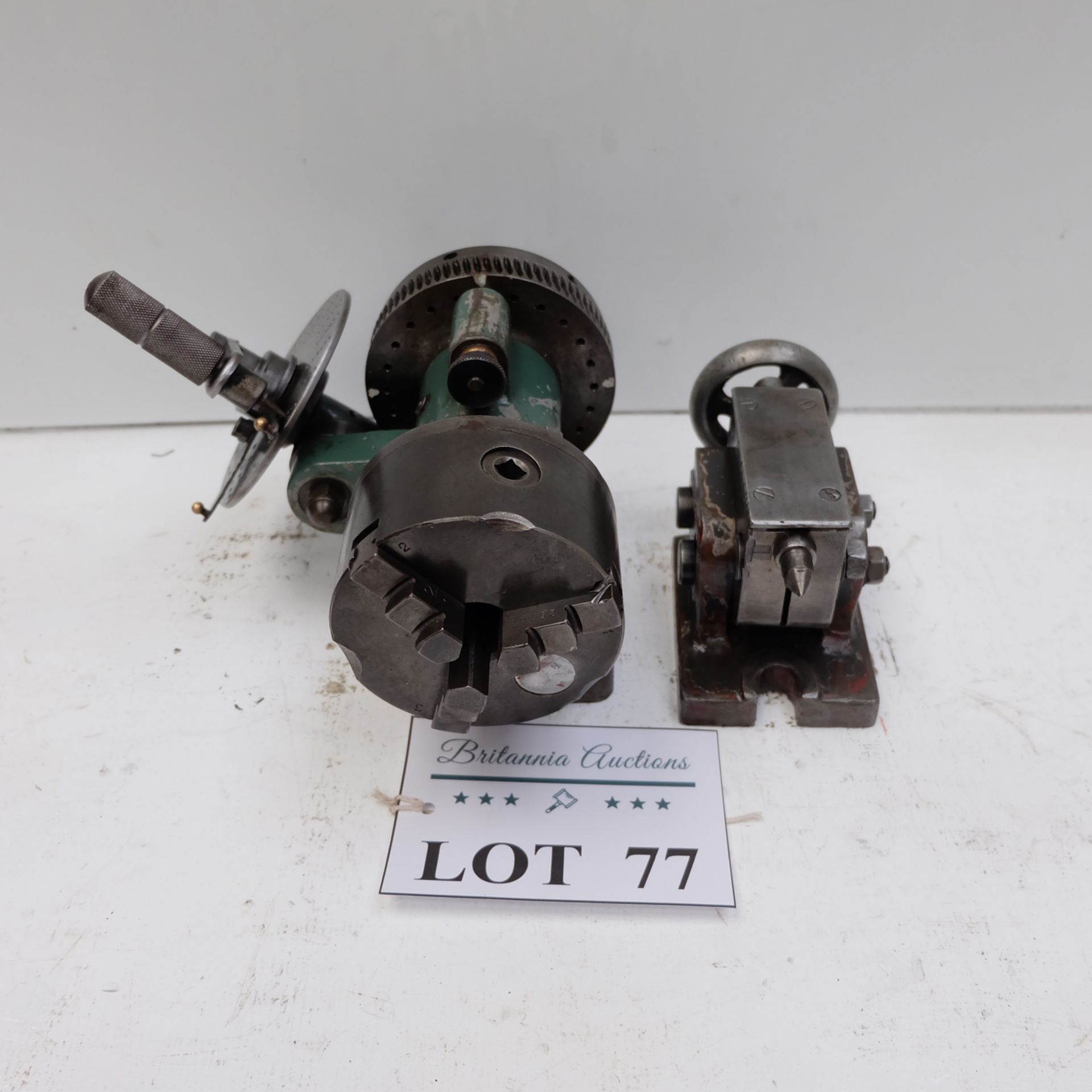 Clarkson 4" Dividing Head. With 4" 3 Jaw Chuck & Tail Stock. - Image 4 of 6