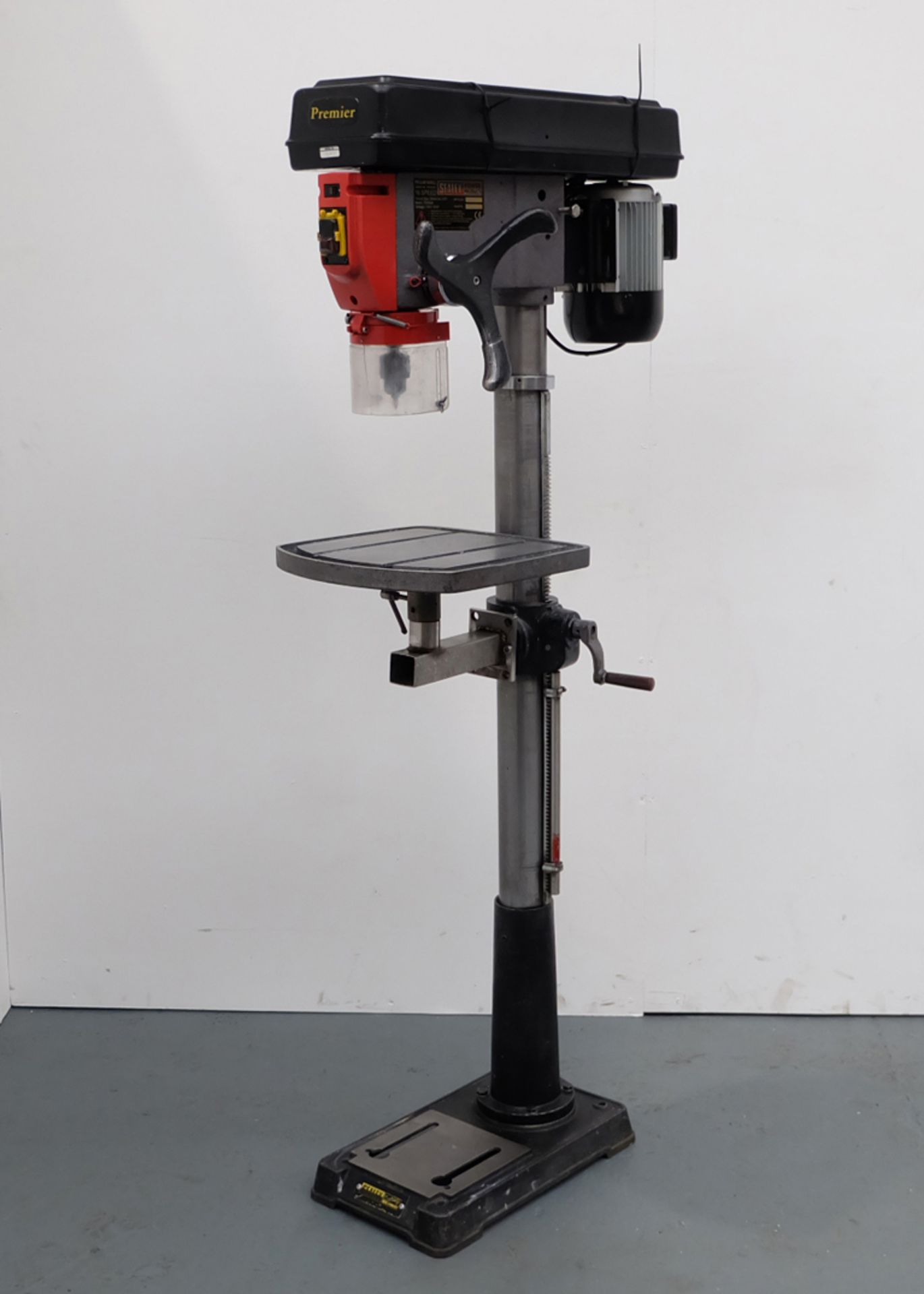 Sealey Model PDM240F Pillar Drill. Table Size 300mm x 295mm. Chuck Size 20mm No.3 Morse Taper.
