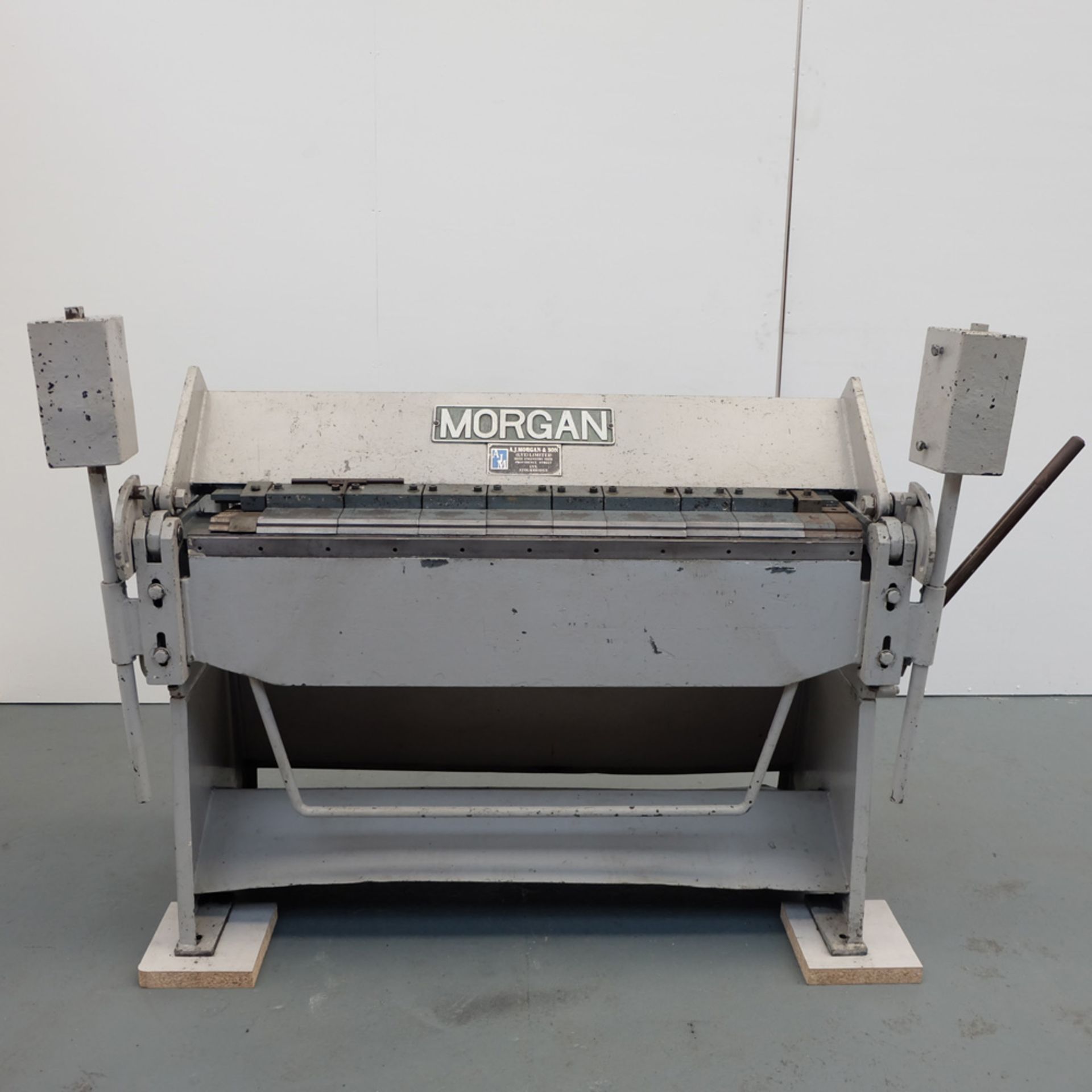 A.J Morgan Model 50/14. Manual Box & Pan Folding Machine. Capacity 14SWG.