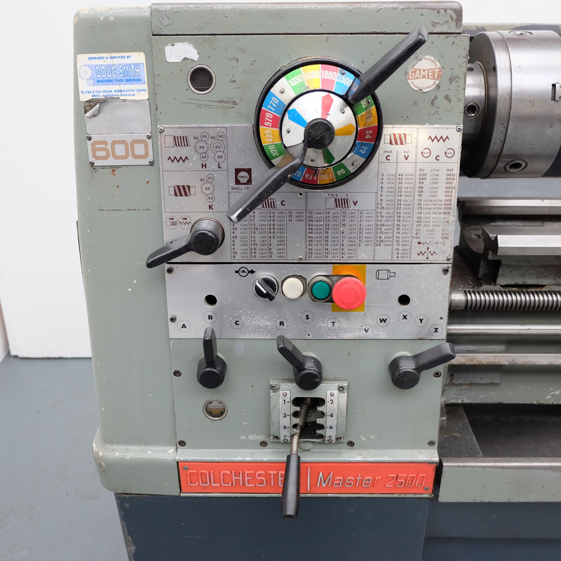 Colchester Master 2500 Gap Bed Centre Lathe. Height of Centres 6 1/2". Swing Over Bed 13 1/4". - Image 4 of 10