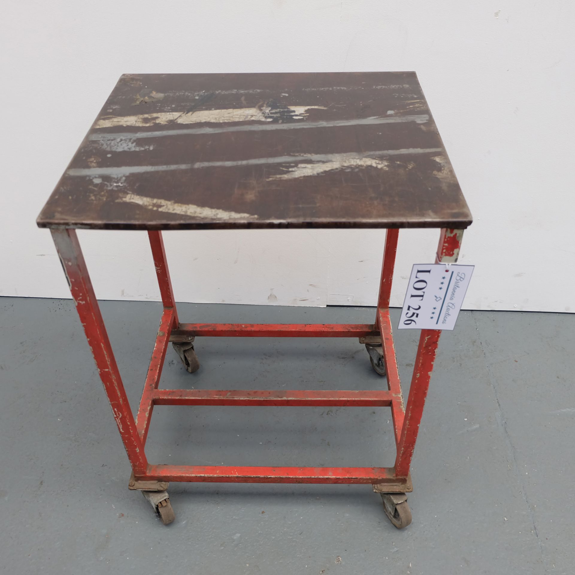 Mobile Steel Trolley on Castors. Approx Dimensions 560mm x 500mm x 780mm High.