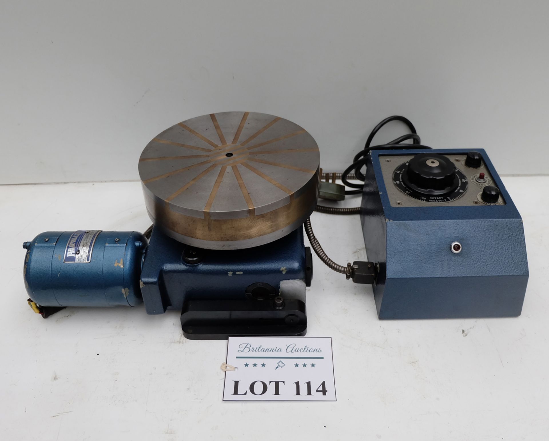 Bowers Powered Inclinable Rotary Table. Table 9" Diameter. Single Phase.