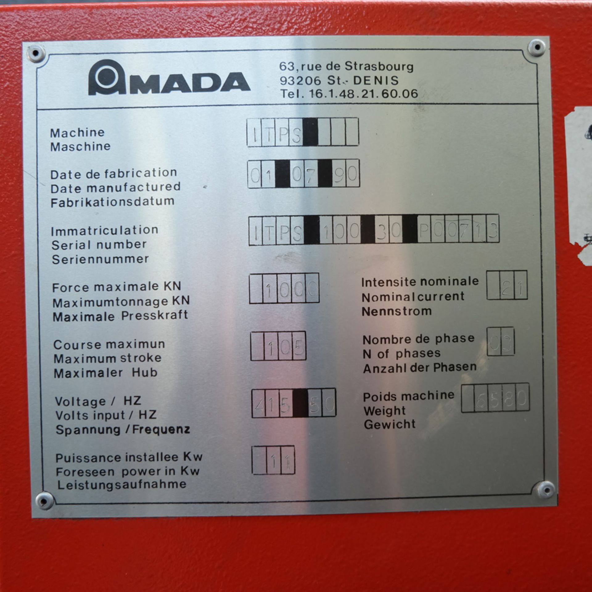 Amada Promecam ITPS1003 Hydraulic Press Brake with 6 Axes CNC EMA Control. Capacity 100 Ton. - Image 6 of 9