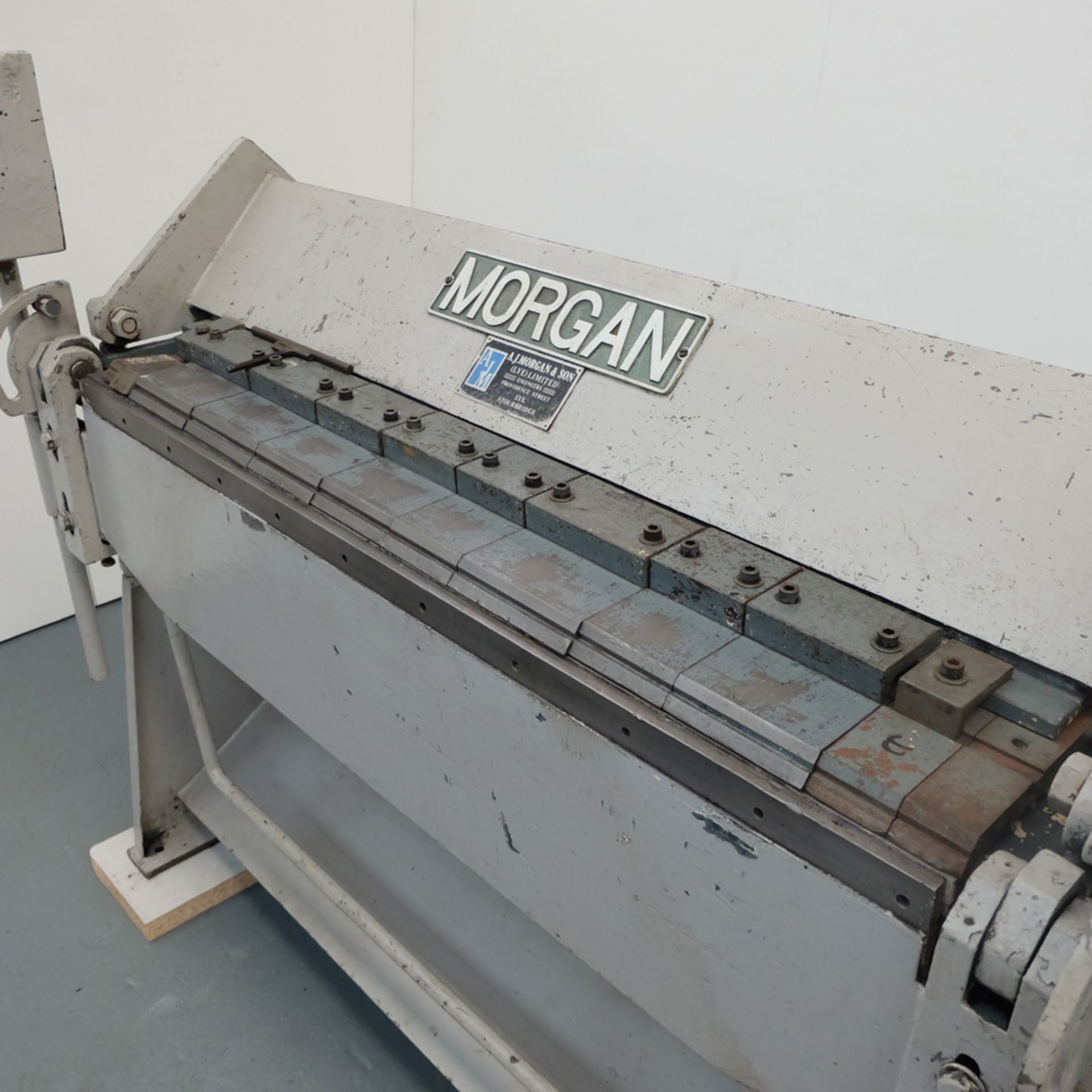 A.J Morgan Model 50/14. Manual Box & Pan Folding Machine. Capacity 14SWG. - Image 2 of 7